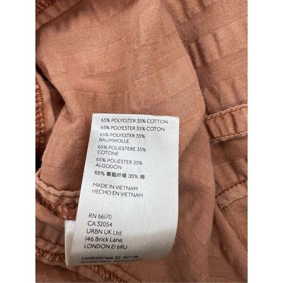 Anthropologie PILCRO Women’s XS Seersucker Tunic Top Orange Oversized - Picture 9 of 9